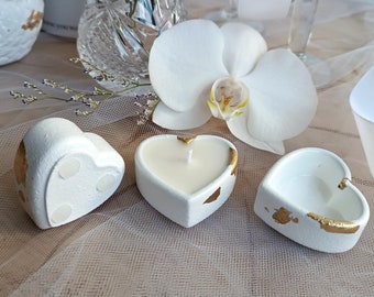 Mini Heart Candle Favor, Baptism Gift