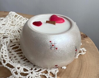 Heart Soy Candle, Coquette Decor, Romantic Gift, Feminine Room Accent