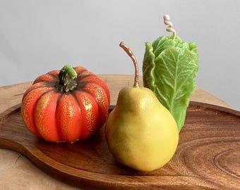 Set di candele a forma di verdure, decorazioni per la cucina in stile rustico, idea regalo in stile cottagecore