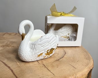 Gift Ready Swan Candle, Bridesmaid Keepsake, Engagement Present, Anniversary Gift Box, Elegant Favor