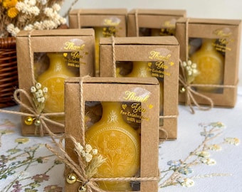 Beeswax Mini Vessel Candle, Wedding Favor, Guest Gift, Greek Ceremony Favor, Baptism Keepsake
