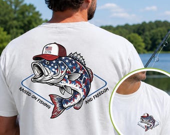 Angeln Papa Geschenk, Vatertag Shirt, Forellenbarsch Papa Angeln Geschenk, Semiquincentennial Bass Fisch Shirt, 4. Juli T-Shirt