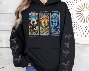Fourth Wing Dragon Hoodie, Dragon Rider Sweatshirt, Romantasy Bookish Hoodie, Basgiath War College, Empyrean Fan Gift, Fantasy Reader