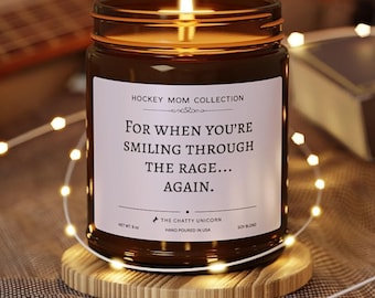 Funny Hockey Mom Candle, 9oz Soy Wax Gift for Hockey Moms, Vegan Scented Candle, Team Mom Gift, Hockey Mom Candle