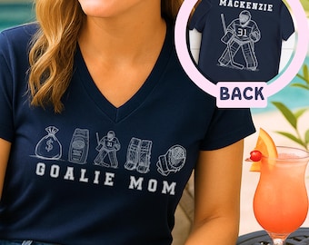 Goalie Mom Shirt, Hockey Mom Gift, Custom Name and Number, Hockey Gifts, Hockey Shirt Custom