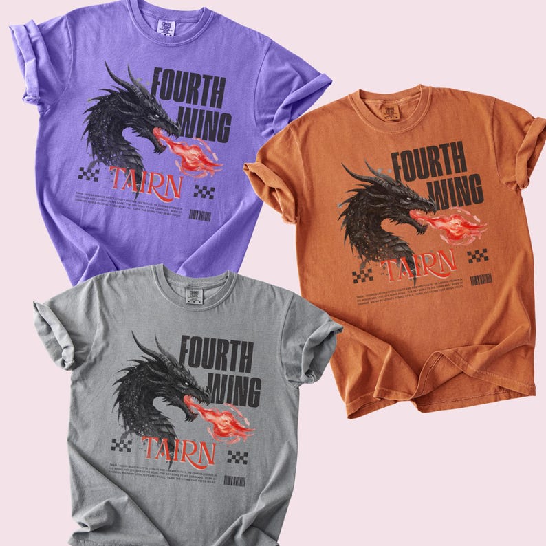 Fourth Wing Shirt, Tairn Andarna Dragon Shirt, Fourth Wing Gift, Tshirt or Crewneck, Book Shirt, Bookish Sweatshirt, Unique Book Gifts Bild 4
