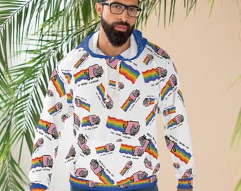 Custom Nyan Cat Sweatshirt | All-Over Print Poptart Cat Rainbow Hoodie | Funny Cat Meme Hoodie | Personalized Gift | Vaporware Aesthetic