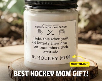 Hockey Candle, Hockey Mom Gift Idea with Custom Name and Number, Mothers Day Hockey Gift, Remembers Their Attitude Candle for Hockey Moms