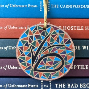 Hand-painted VFD Symbol Christmas Ornament- A Series of Unfortunate Events, Lemony Snicket, Volunteer Fire Department, Spy, Geometric, Gift