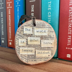 Handmade A Series of Unfortunate Events Christmas Ornament- VFD, Lemony Snicket, Spy, Baudelaire, Bookish, Book Quote, Unique Gift, Library