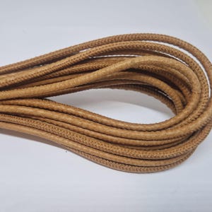 Nappa Round Real Leather cord in many colors 4MM - Snake Style Almond (Bundle of 2 meters) Nappa Rond Echt Leer