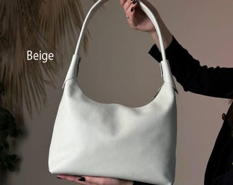 Handmade Slouchy Hobo Bag - Soft Leather Purse for Women,Shoulder Handbag 5 Colors