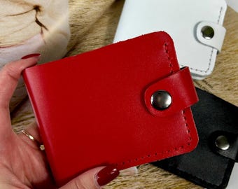 Leather Bifold Wallet-Slim Handmade Card Holder for Men,Genuine Kaiser Gift for Him