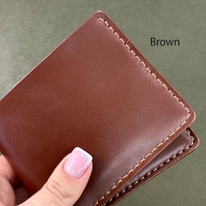 Personalisierte Brieftasche für Männer - Personalisierte Brieftasche für Männer - Groomsmen Geschenk - Leder Brieftasche - Minimalistische Braune Brieftasche
