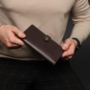 Carteira de couro personalizada – Carteira pequena masculina e feminina, bolsa de couro preta e marrom, porta-cartões de visita, carteira de couro estilosa