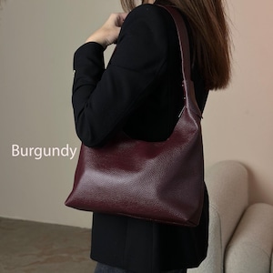 Handgefertigte weinrote Lederumhängetasche - Damenledertasche, stilvolle Lederhandtasche, perfektes Geschenk für Frau, Freundin oder Schwester, Reisetasche