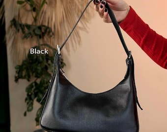 Small Leather Shoulder Bag—Mini Handmade Purse for Women,Genuine Floater Leather Handbag