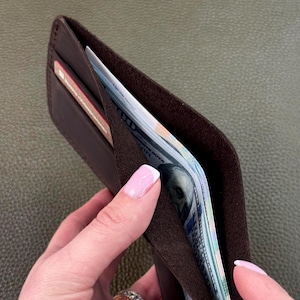 Portafoglio in pelle da uomo e da donna – Portafoglio piccolo – Portafoglio minimalista – Portafoglio personalizzato – Porta biglietti da visita – Portafogli da uomo e da donna