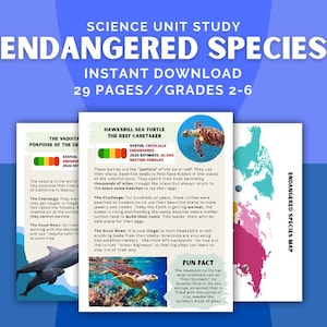 Endangered Species Unit Study: Printable Wildlife Science for Grades 2-6