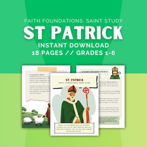 Saint Patrick Unit Study: Catholic Homeschool Activity Pack (18 Pages)