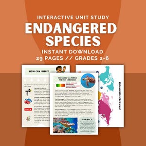 Endangered Species Unit Study: Printable Wildlife Science for Grades 2-6