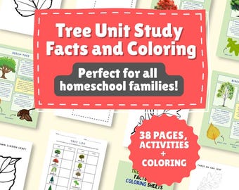 Tree Species Unit Study: Facts and Coloring Sheets (Digital Download)