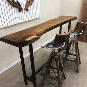 Live edge bar table, Large Pub Height Table, Counter Height Table