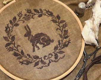 The Easter Hare - PDF Download Cross Stitch Rabbit Pattern