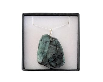 Emerald 925 Sterling Silver Necklace - May Birthstone Jewellery