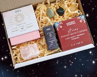Aries Horoscope Crystals & Aromatherapy Gift Box - March/April Birthday