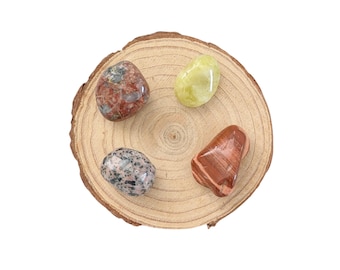 Scottish Tumblestone Set - Iona Marble/Scottish Agate/Lewisian Gneiss/Isla Rose