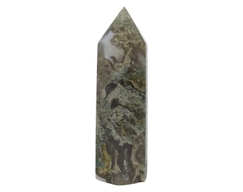 Green Moss Agate Generator Point - New Beginnings Crystal