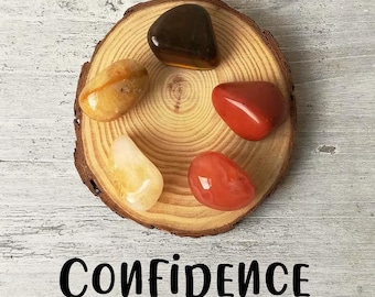 Confidence Crystal Bag Tumblestone Set - Positivity Crystals - Self Empowerment - Trusted UK Crystal Shop - Pocket Crystals