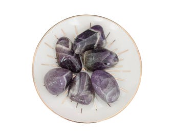 Chevron Amethyst Crystal Tumblestone - Banded Amethyst - Gemstone - High Vibrational Stone - Trusted UK Crystal Shop