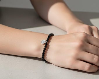 Black Agate & Evil Eye Crystal Bracelet For Protection - 925 Sterling Silver