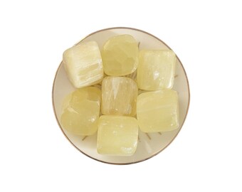 Lemon Calcite Tumblestone - Optimism, Joy & Mental Clarity Crystal