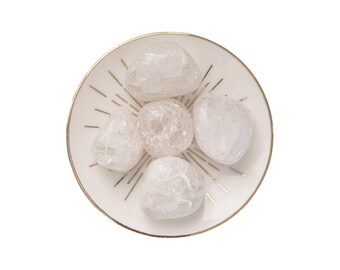 Clear Crackle Quartz Tumblestone - Energy Amplifier & Wellbeing Crystal