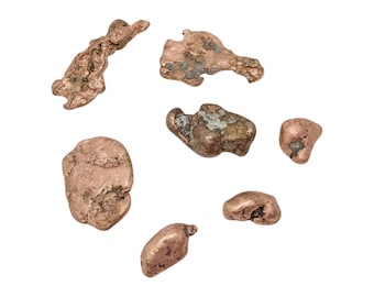 183g Michigan Native Copper Nugget Collection – 7 Piece Keweenaw Mineral Set - USA