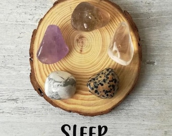 Kit de selección de piedras pulidas de cristal para dormir - Cristaloterapia - Ayuda para dormir - Vendedor de cristales de confianza en el Reino Unido - Piedras preciosas auténticas - Origen ético