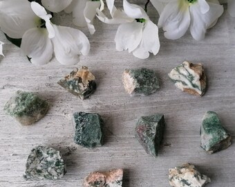 Raw Tree Agate Crystal - Natural Tree Agate Specimens - Inner Peace Stone - Heart Chakra - Crystal Grids - Altar Stone - Crystal Energy