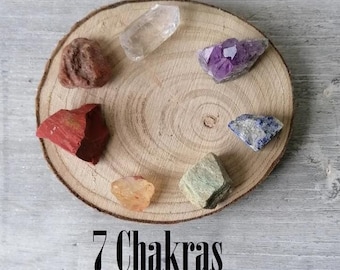 Seven Chakra Crystals - Chakra Wheel Energy Centres - Crown; Third Eye; Throat; Heart; Sacral; Solar Plexus; Root - UK Crystal Seller