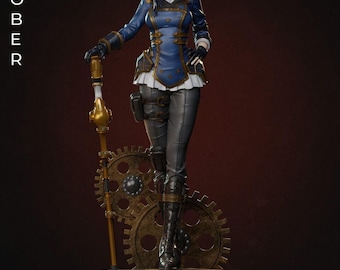 Caitlyn Arcane LOL, Resin 21 CM Model Kit Painted 3d Printed GK Statue Figure