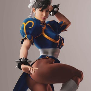 Chun-Li, Resin 1:6 Scale, 38 CM Model Kit 3d Printed GK Statue Figure