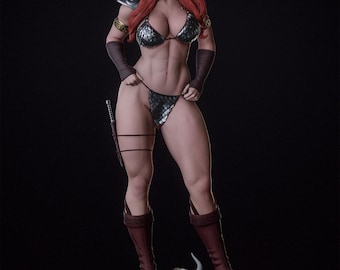 Red Sonja, kit modello in resina 12K dipinto, figura stampata in 3D fai da te