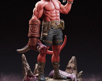 Hellboy, Resin Scale  1/9 Model Kit  Painted 3d Printed GK Statue Figure