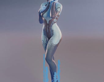 Cortana Halo, harsmodel van 25 cm, geverfd 3D-geprint GK-standbeeldfiguur
