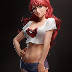 Mary Jane, Resin Scale Model Kit  Painted 3d Printed GK Statue Figure
