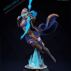 Ashe , Lol, 1/9 22 cm Fanart 3d 12k Resin Statue Unpainted Version