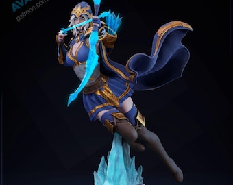 Ashe, Lol, 1/9 22 cm Fanart 3d 12k Resin Statue Unbemalte Version