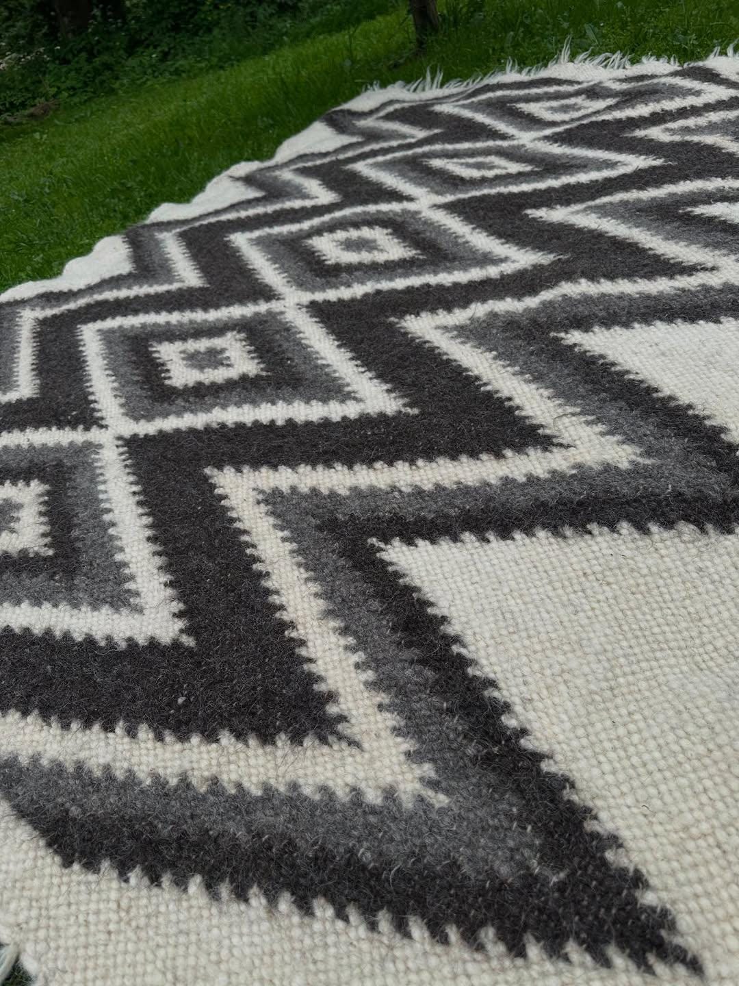 Rustic Wool Blankets Rustic Wool Blanket – Handwoven Weighted Throw, Eco-friendly Sheep Wool ...